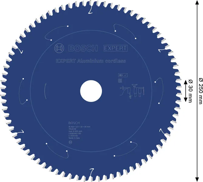 EXPERT Aluminium cordless list kružne testere, 250×2,4/1,8×30 mm, T78 2608902190