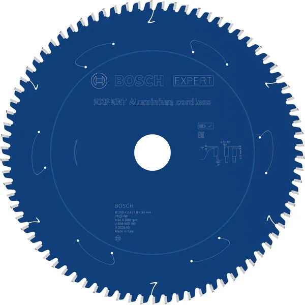Bosch EXPERT Aluminium cordless list kružne testere, 250×2,4/1,8×30 mm, T78 2608902190