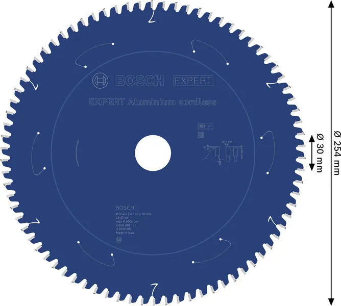 EXPERT Aluminium cordless list kružne testere, 254×2,4/1,8×30 mm, T78 2608902191