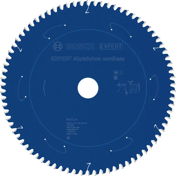 Bosch EXPERT Aluminium cordless list kružne testere, 254×2,4/1,8×30 mm, T78 2608902191