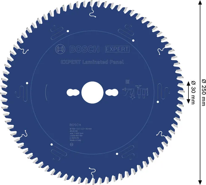 EXPERT Laminated Panel list kružne testere, 250×3,2/2,2×30 mm, T80 2608902194