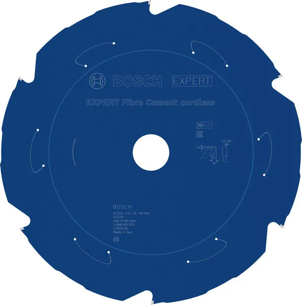 Bosch EXPERT Fibre Cement cordless list kružne testere, 250×2,2/1,6×30 mm, T6 2608902203