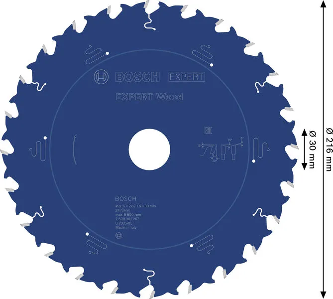 EXPERT Wood list kružne testere, 216×2,6/1,6×30 mm, T24 2608902207