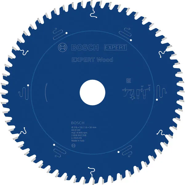 Bosch EXPERT Wood list kružne testere, 216×2,6/1,6×30 mm, T60 2608902208