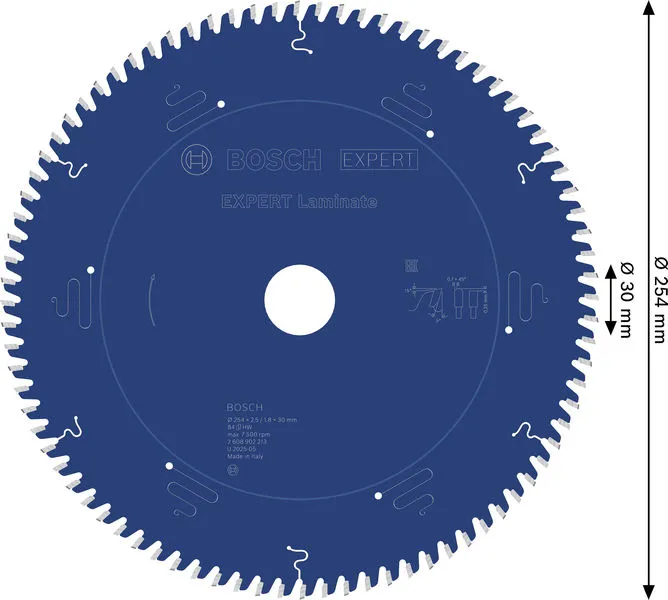 EXPERT Laminate list kružne testere, 254×2,5/1,8×30 mm, T84 2608902213