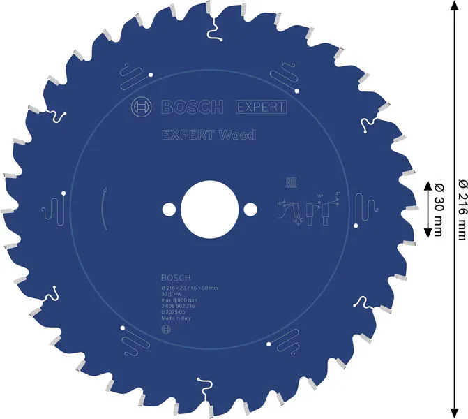 EXPERT Wood list kružne testere, 216×2,3/1,6×30 mm, T36 2608902236