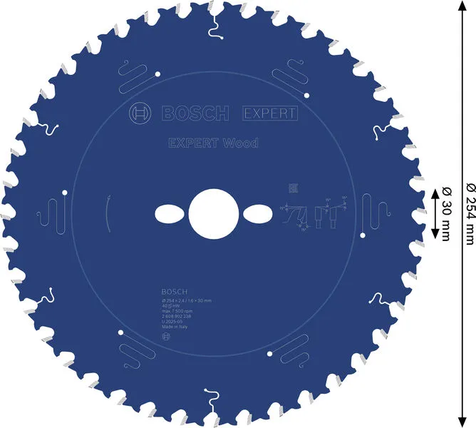EXPERT Wood list kružne testere, 254×2,4/1,6×30 mm, T40 2608902238