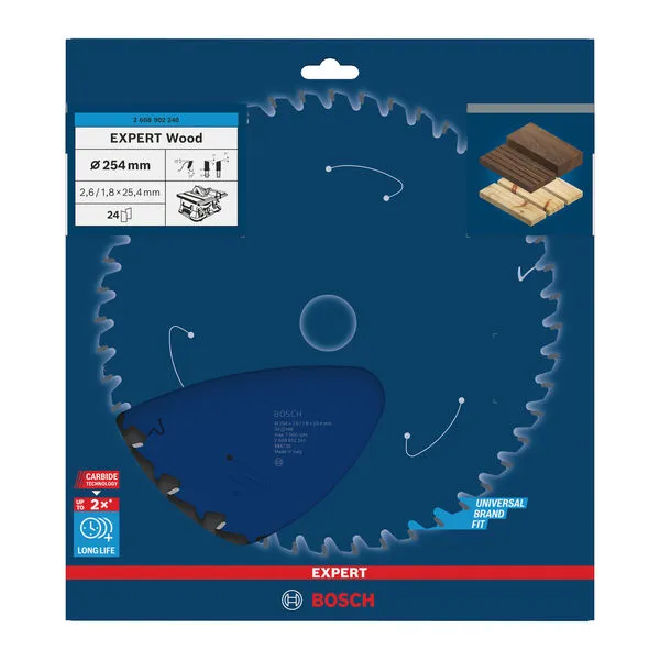 EXPERT Wood list kružne testere, 254×2,6/1,8×25,4 mm, T24 2608902240