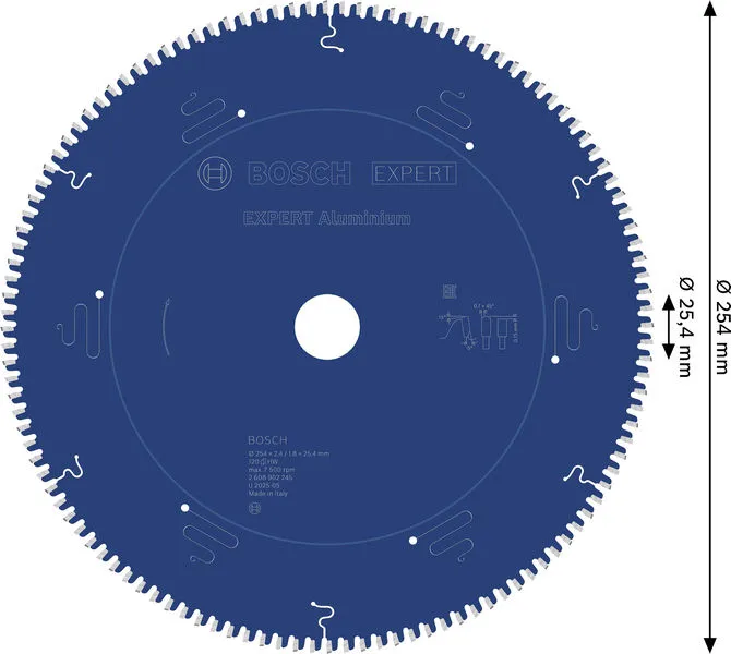 EXPERT Aluminium list kružne testere, 254×2,4/1,8×25,4 mm, T120 2608902245