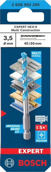 EXPERT HEX-9 Multi Construction burgija, 3,5×45×90 mm 2608902249
