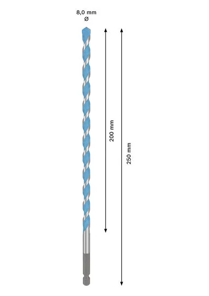 EXPERT HEX-9 Multi Construction burgija, 8×200×250 mm 2608902267