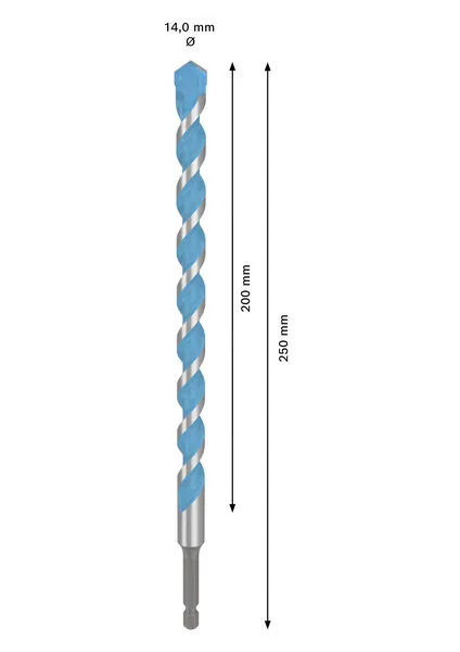 EXPERT HEX-9 Multi Construction burgija, 14×200×250 mm 2608902278