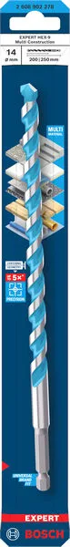 EXPERT HEX-9 Multi Construction burgija, 14×200×250 mm 2608902278
