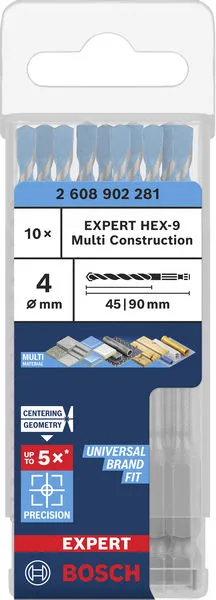 EXPERT HEX-9 Multi Construction burgija, 4×45×90 mm 2608902281