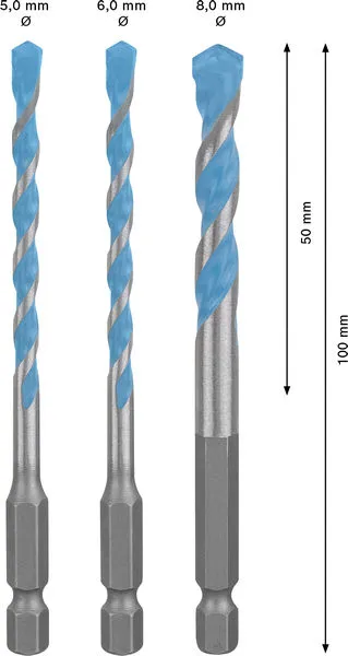 EXPERT HEX-9 Multi Construction set burgija, 5×60×100