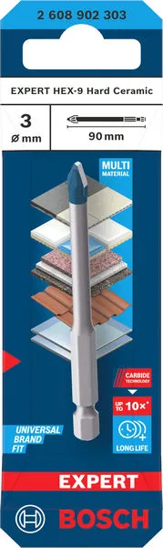 EXPERT HEX-9 Hard Ceramic burgija (3×90 mm) 2608902303
