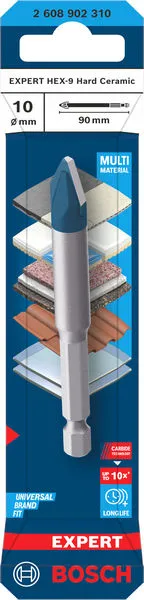 EXPERT HEX-9 Hard Ceramic burgija, 10×90 mm 2608902310