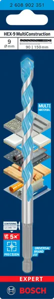 EXPERT HEX-9 Multi Construction burgija, 9×90×150 2608902351