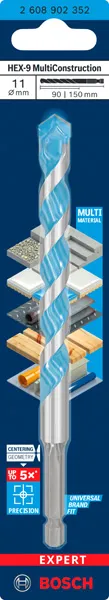 EXPERT HEX-9 Multi Construction burgija, 11×90×150 2608902352