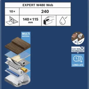 Ručni brusni list EXPERT W480 Web 1/4, 115 mm x 140 mm, G240 2608902387