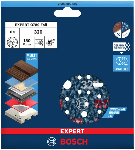 EXPERT O780 brusni disk sa folijom, 150 mm, G320 2608902446