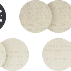 Bosch EXPERT M480 brusna mreža za ekscentar brusilice, 125 mm, G2×80/2×120/2×180, zaštita za nosač, 7 komada 2608902480