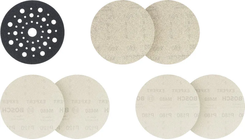Bosch EXPERT M480 brusna mreža za ekscentar brusilice, 125 mm, G2×80/2×120/2×180, zaštita za nosač, 7 komada 2608902480