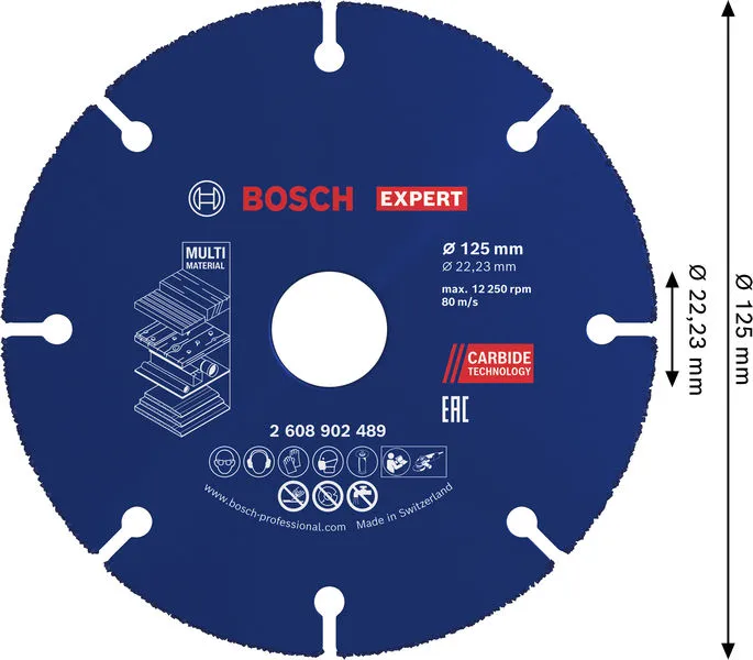 EXPERT Multi Material Carbide rezna ploča, 125 x 22,23 mm 2608902489