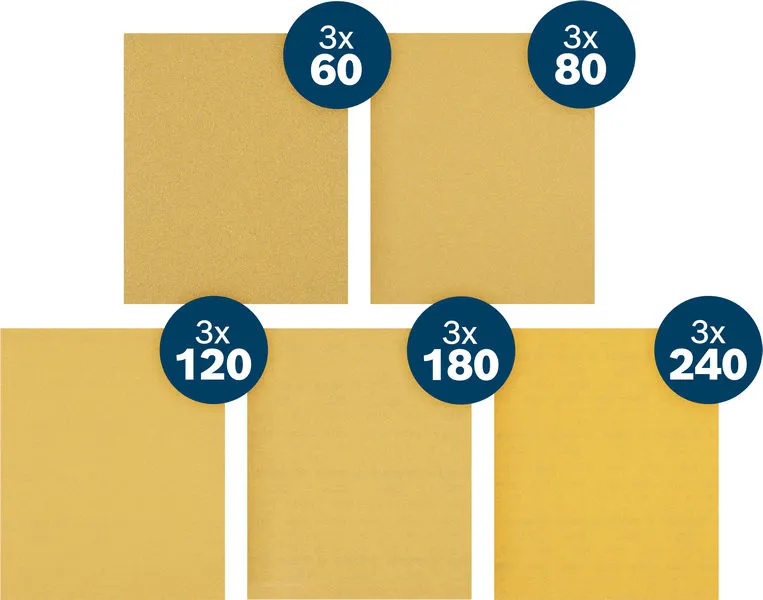 EXPERT C470 brusni papir, 230×280 mm, G3×60/3×80/3×120/3×180/3×240, 15 delova 2608902493