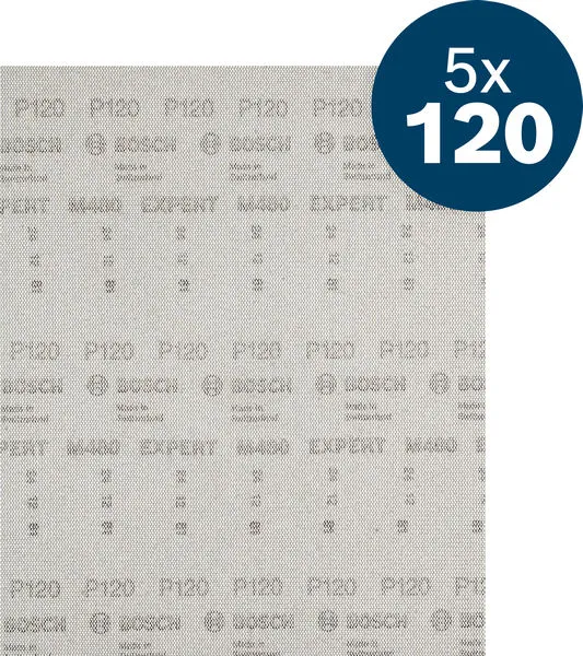 EXPERT M480 brusna mreža za vibracione brusilice, 230×280 mm, G120, 5 delova 2608902505
