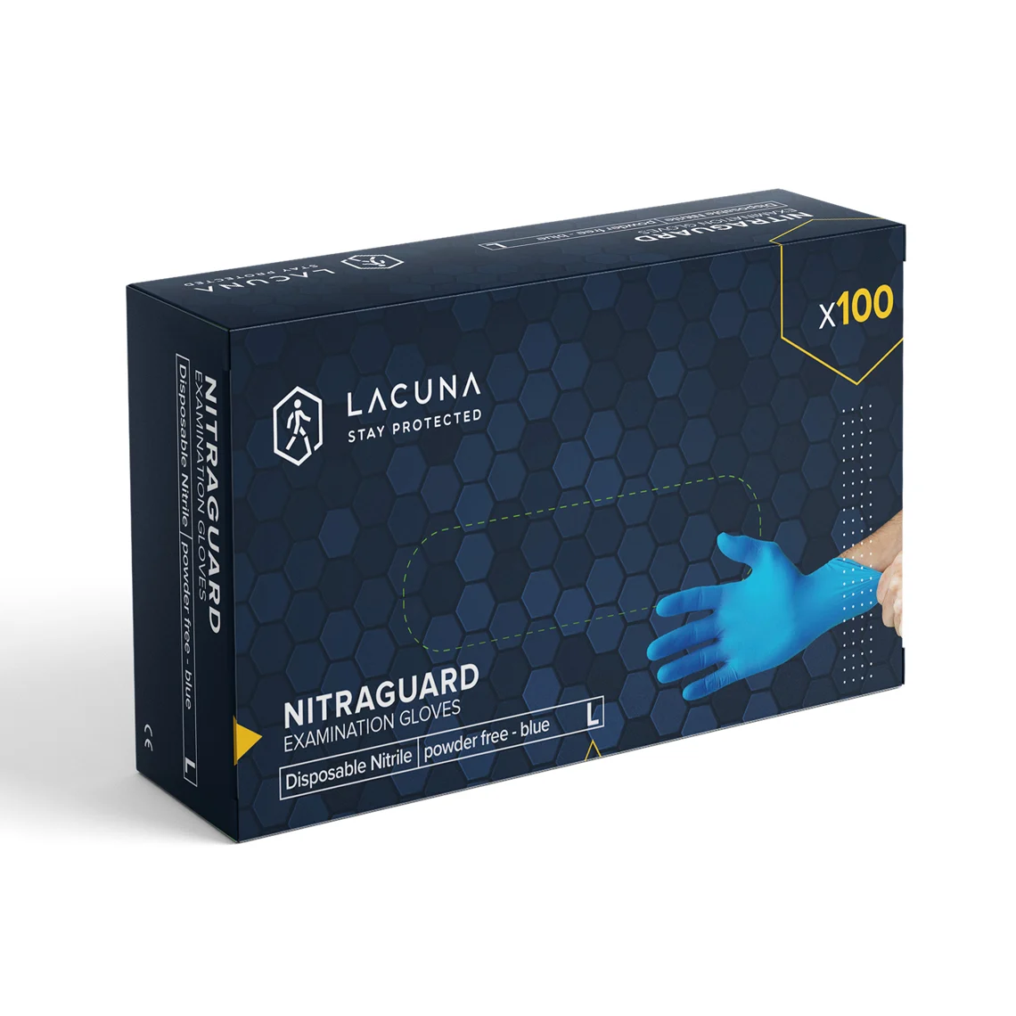 Lacuna  Jednokratne rukavice od nitrila NITRAGUARD plave 100/1 2NITRNYL