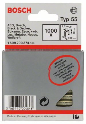 Bosch Spajalica sa uskim leđima tip 55 obložena smolom 1609200374