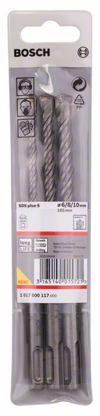 Bosch 3-delni komplet SDS plus-5 burgija za udarne bušilice, 6/8/10 mm 1617000117