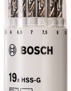 Bosch 19-delni komplet burgija za metal HSS-G, DIN 338, 135° u plastičnoj cevi, 1–10 mm 2607018361