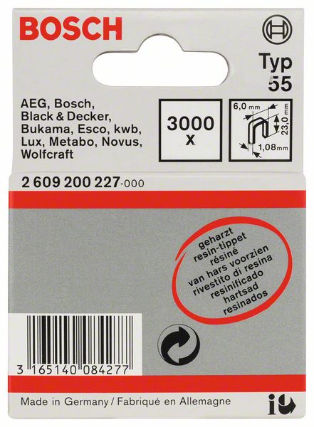 Bosch Spajalica sa uskim leđima tip 55 obložena smolom 2609200227