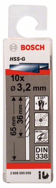 Bosch Burgija za metal HSS-G, DIN 338 2608595056