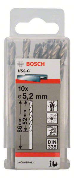 Bosch Burgija za metal HSS-G, DIN 338 2608595063