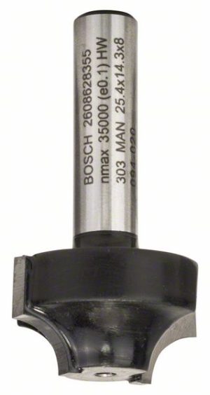 Bosch Glodalo za profilisanje ivica E, 8 mm, R1 6,3 mm, D 25,4 mm, L 14 mm, G 46 mm 2608628355