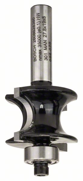 Bosch Vođeno glodalo pljosnatog štapa, 8 mm, R1 6 mm, L 19 mm, G 63 mm 2608628360