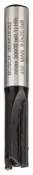 Bosch Ravno glodalo, 8 mm, D1 9 mm, L 19,6 mm, G 51 mm 2608628382