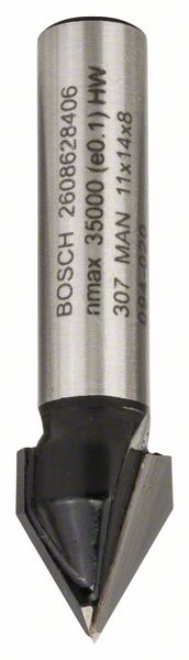 Bosch Glodalo za V-kanale, 8 mm, D1 11 mm, L 14 mm, G 45 mm, 60° 2608628406