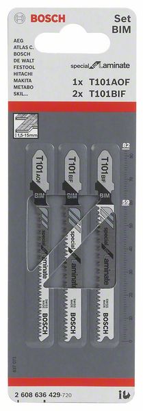 Bosch 3-delni komplet listova ubodne testere sa T držačem za laminat 2608636429