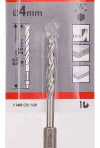 Bosch Spiralna burgija za drvo, 1/4" šestostrana drška 2608595520