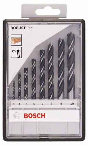 Bosch 8-delni Robust Line komplet burgija za drvo, 3–10 mm 2607010533