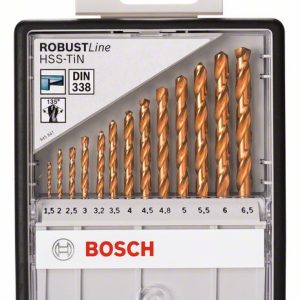 Bosch 13-delni Robust Line komplet burgija za metal HSS-TiN, 135°, 1,5–6,5 mm 2607010539