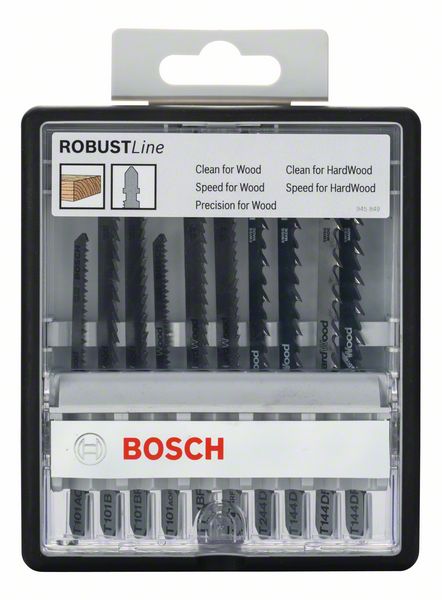 Bosch 10-delni Robust Line komplet listova ubodne testere sa T držačem Wood 2607010540