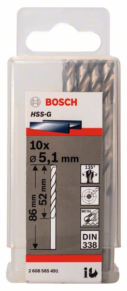 Bosch Burgija za metal HSS-G, DIN 338 2608585491