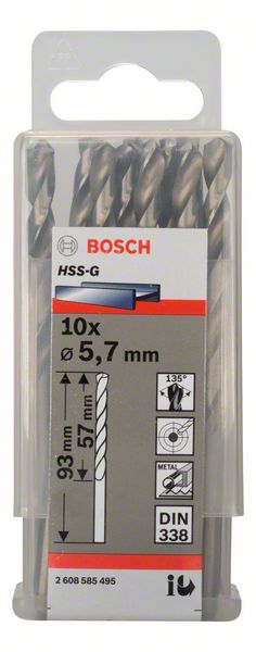 Bosch Burgija za metal HSS-G, DIN 338 2608585495