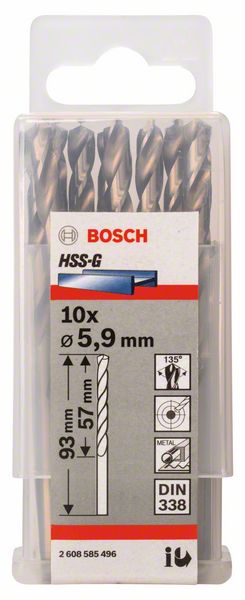 Bosch Burgija za metal HSS-G, DIN 338 2608585496