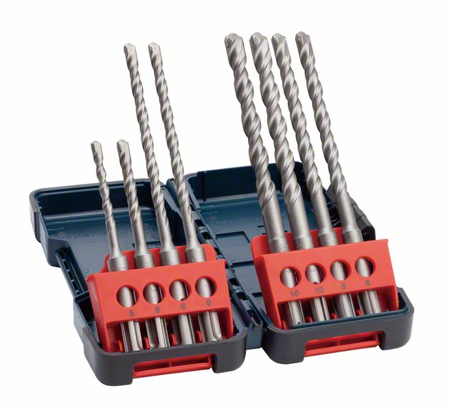 Bosch 8-delni komplet burgija za udarne bušilice SDS plus-3, Tough Box, 5–10 mm 2607019903
